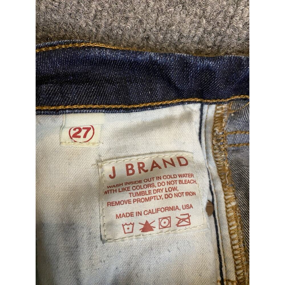 J Brand Women's Bootcut Jeans Dark Blue Denim Stretch Pockets Button Zip - Picture 5 of 9